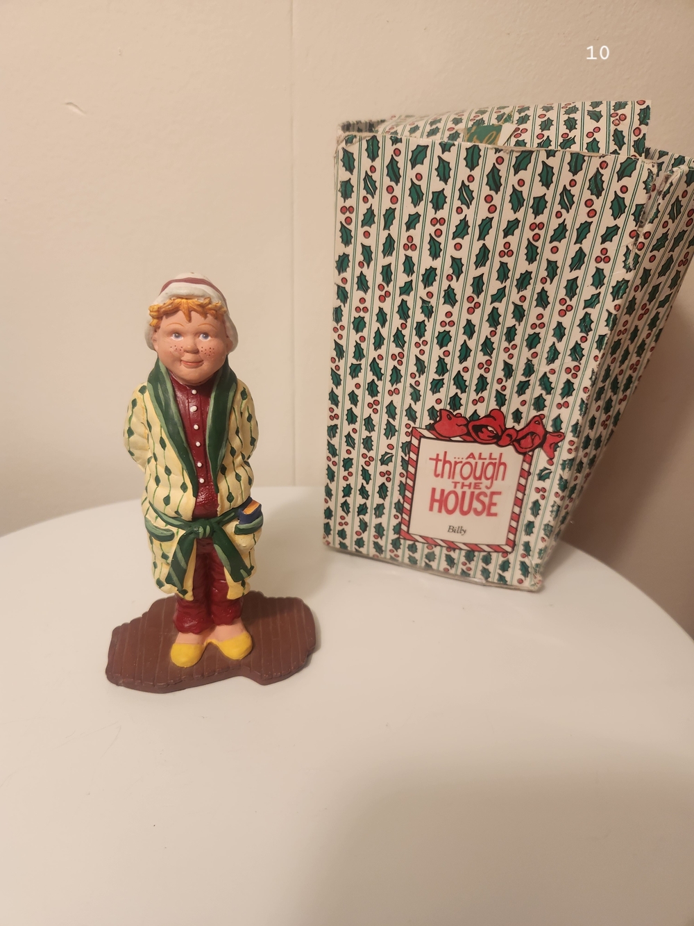 Department 56 Holiday Billy Figurine in Cream, Green & Red